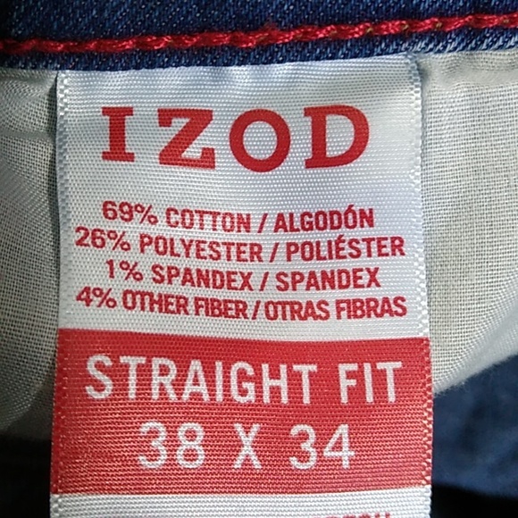 New Izod Jeans Mens 38x34 Straight Stretch - Picture 11 of 15